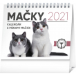 Stolový kalendár Mačky – s menami mačiek SK 2021, 16,5 × 13 cm