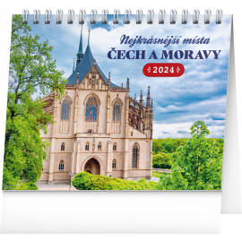 Stolový kalendár Najkrajšie miesta Čech a Moravy 2024, 16,5 × 13 cm