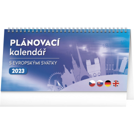 Stolní kalendář Plánovací s evropskými svátky 25 × 12,5 cm