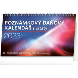 Stolní kalendář Poznámkový daňový s citáty 2023, 25 × 14,5 cm