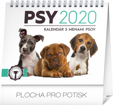 Stolový kalendár Psy – s menami psov SK 2020, 16,5 x 13 cm