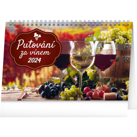 Stolový kalendár Putovanie za vínom 2024, 23,1 × 14,5 cm