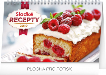 Stolní kalendář Sladké recepty 2019, 23,1 x 14,5 cm