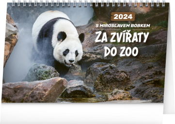 Stolový kalendár Za zvieratami do zoo – Miroslav Bobek 2024, 23,1 × 14,5 cm