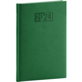 Týždenný diár Aprint 2024, zelený, 15 × 21 cm