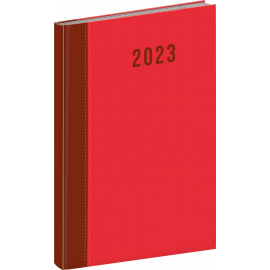 Týždenný diár Cambio 2023, červený, 15 × 21 cm