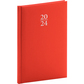 Týždenný diár Capys 2024, červený, 15 × 21 cm