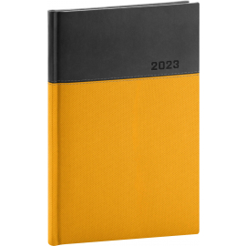 Týždenný diár Dado 2023, žlto–čierny, 15 × 21 cm