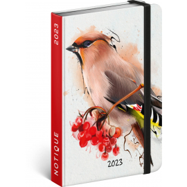 Týždenný diár Vták 2023, 11 × 16 cm