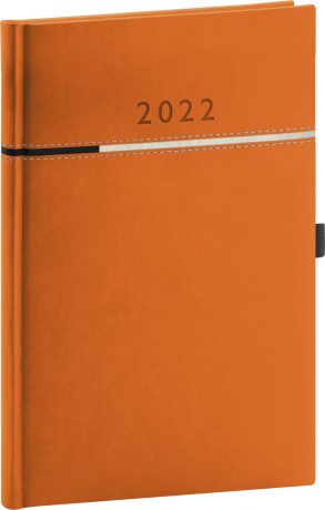 Týždenný diár Tomy oranžovo–čierny, 2022 15 × 21 cm