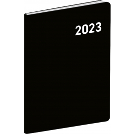 Vreckový diár Čierny 2023, plánovací mesačný, 7 × 10 cm